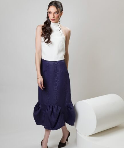 Gusset Skirt-Navy Blue